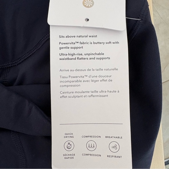 Athleta Ultra High Rise Elation Tight Leggings NWT Navy Blue Compression - Picture 6 of 7